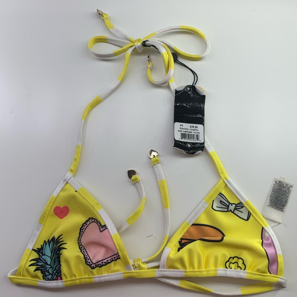 WILDFOX emoji print triangle bikini (c)